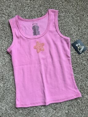 Art Class Pink Ribbed Tank Top with Starfish, Size 10/12